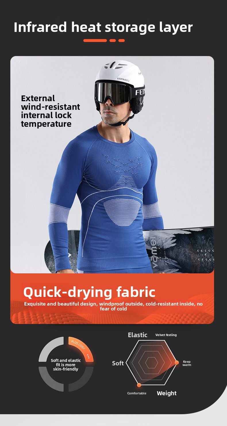 X-BIO New 4.0 Energy Gathering Enhanced Sports Ski Quick-Dry Top Men's Thermal Close-Fitting Sweat-Wicking Compression_voghion.com