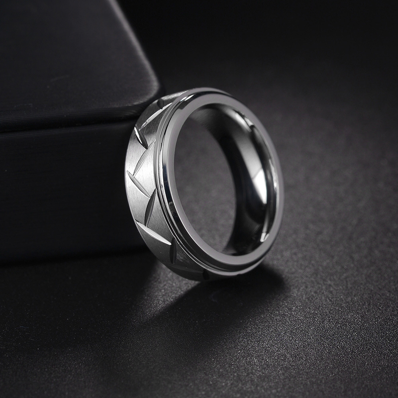 Herre 8MM batch twill ring titanium stål smykker_voghion.com