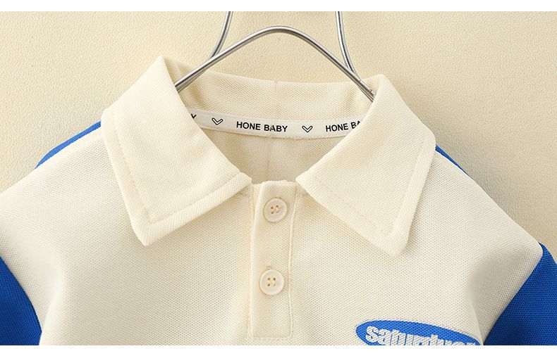 Kinderkleidung Kinderkleidung Sommeranzug für Jungen Neuer Stil Hübsche Kurzarmkleidung für Babys Sommer-Poloshirt für Kinder Zweiteiliger Anzug_voghion.com