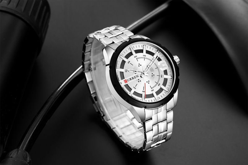 Men's Stainless Steel Waterproof Watch With Large Dial, Minimalist Design, Quartz Movement For Business And Casual Wear_voghion.com