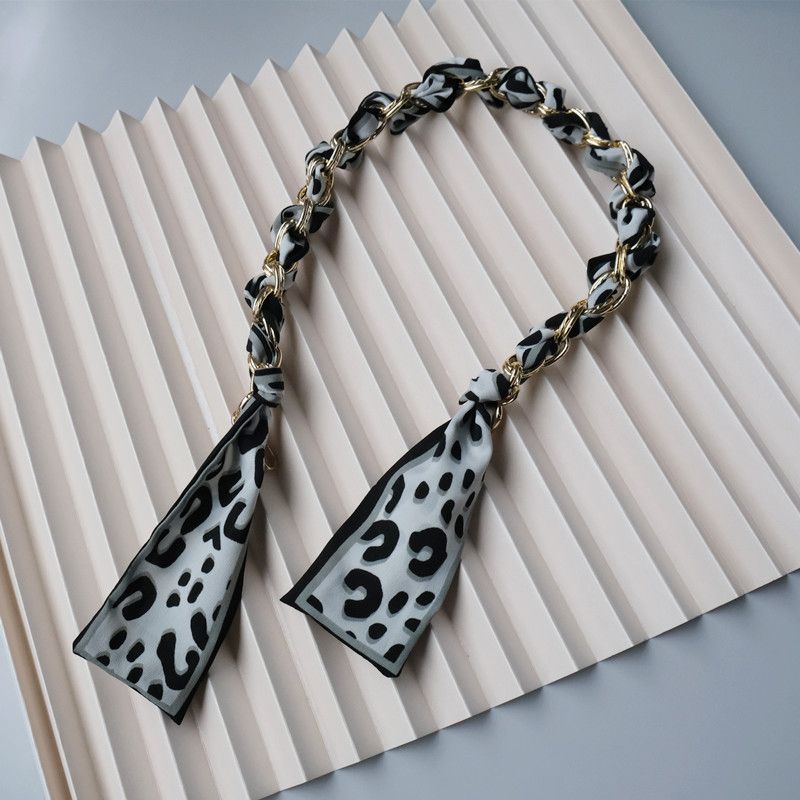 Fashion Socialite Style Versatile Leopard Print Scarf Women's Handbag Strap Bag Accessories Handheld Short Chain_voghion.com