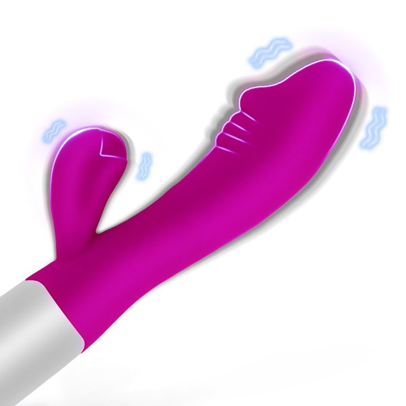 Dildo ricaricabile, vibratore a coniglio, doppia vibrazione, massaggiatore per punto G, AV stick, giocattoli sessuali per donne e donne_voghion.com