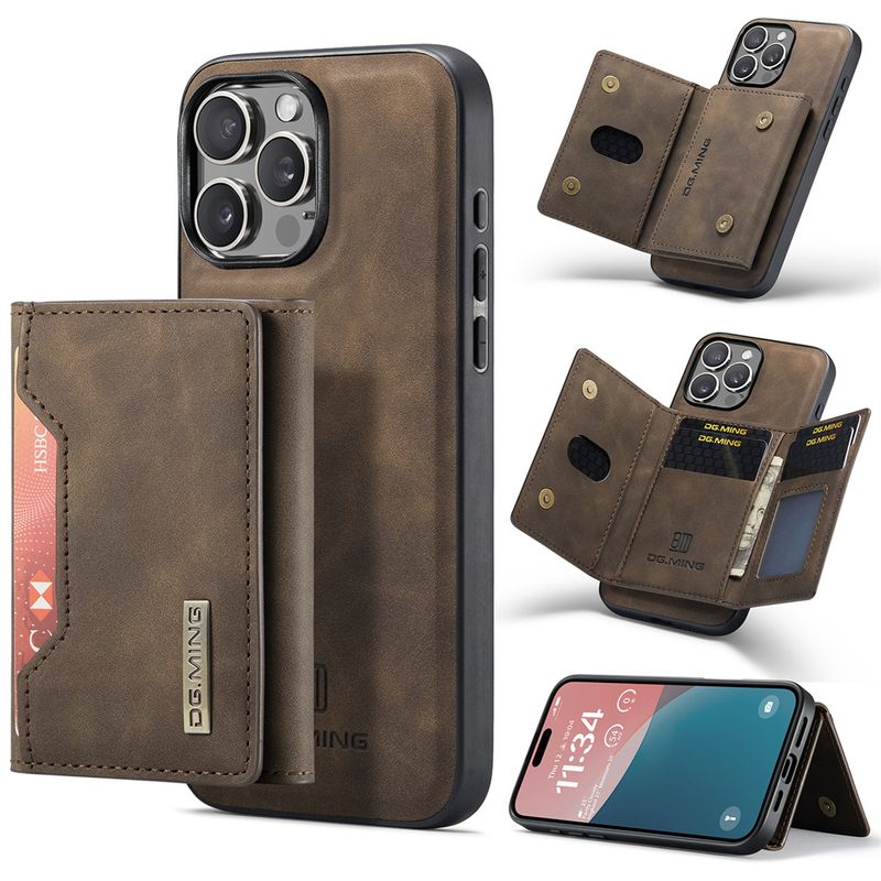 Funda 2 en 1 para iPhone 16, 15, 14, 13, 12, 11 Pro Max Plus, XS Max, XR, 8 Plus, SE 2022, funda de cuero magnética con tarjetero y bolsillo_voghion.com