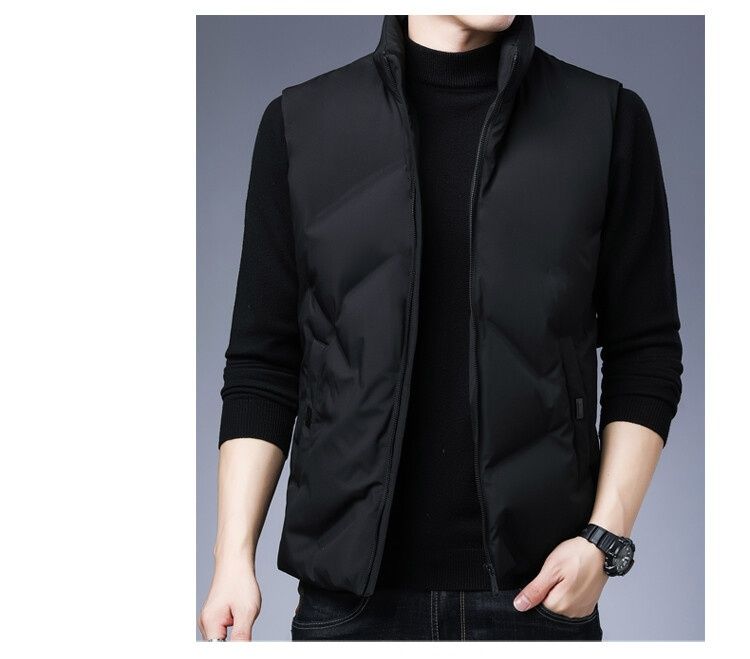 Cove Mantzbo Autumn Casual Warm New Men's Down Zipper Vest With Stand Collar Top_voghion.com