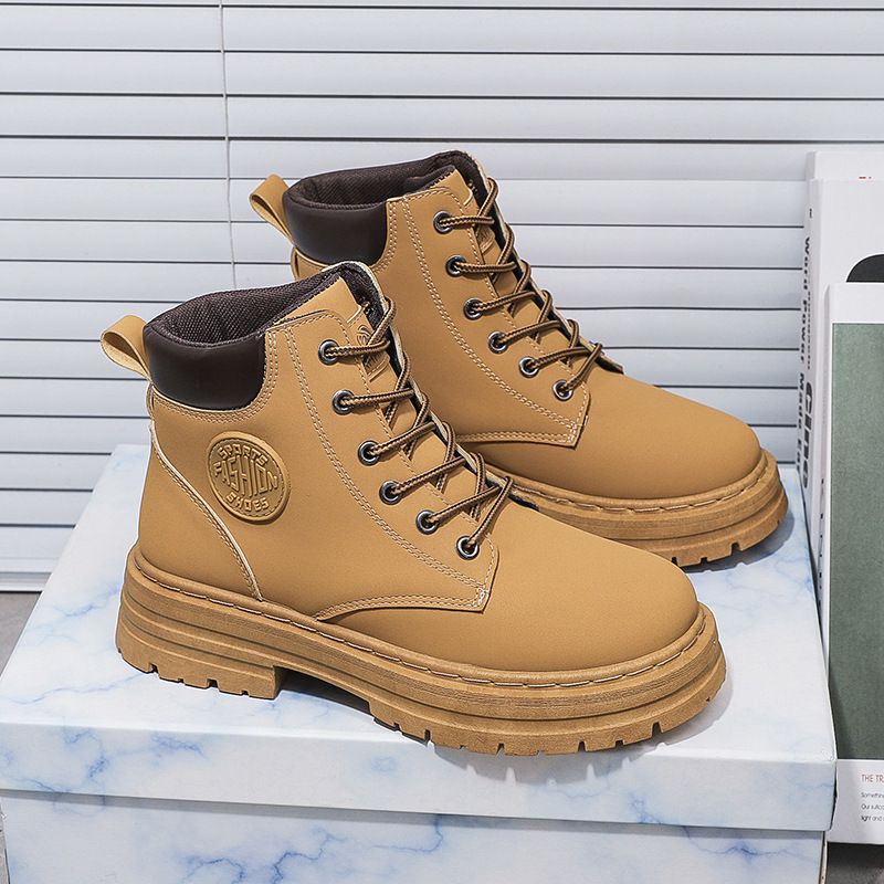 High-top Martin Women, Autumn New British Style Short Korean Version Versatile Thick-soled Casual Work Boots, Snow Boots_voghion.com