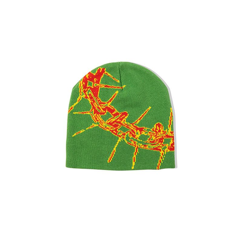 Berretto lavorato a maglia alla moda per uomo e donna - Caldo berretto invernale unisex foderato in pile con motivo jacquard creativo, stile hip hop, per esterni_voghion.com