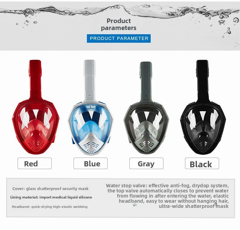 Maschera da snorkeling pieghevole completamente asciutta, set da immersione, accessori per esterni, occhiali da nuoto_voghion.com