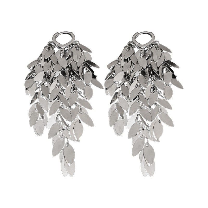 Vintage zilveren naald metalen kwast niche high-end zintuiglijke stud overdreven mode design oorbellen_voghion.com
