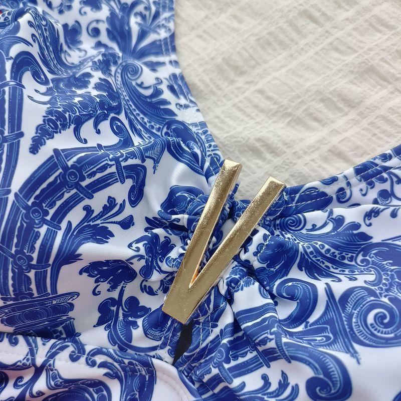Maillot de bain une pièce sexy à volants et imprimé rétro pour femme, nouvelle collection_voghion.com