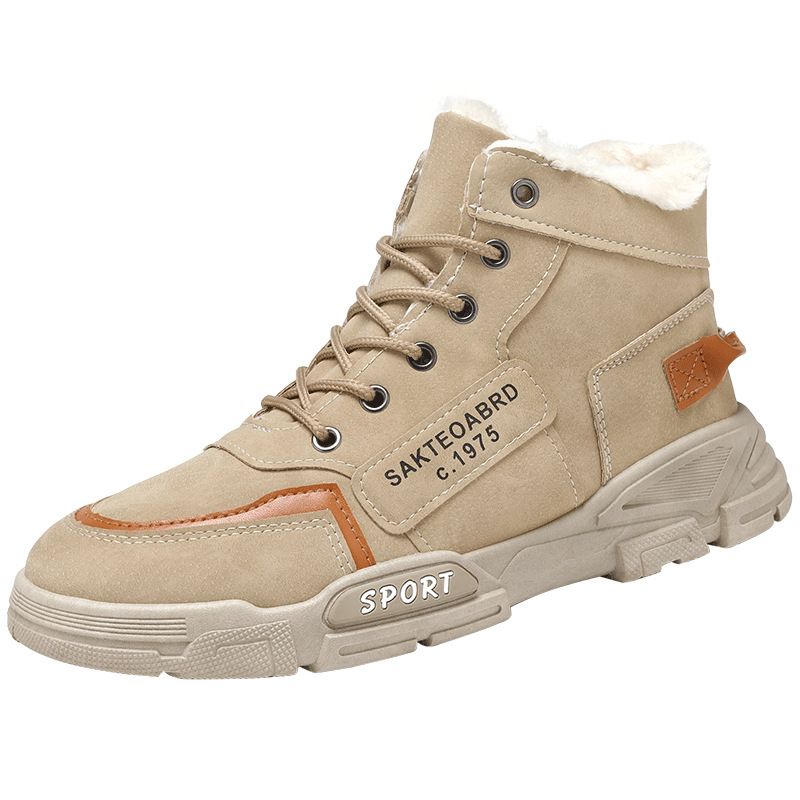 Fleecegefütterte, verdickte Schneestiefel für Herren, Winter-Baumwollschuhe, wasserdichte, rutschfeste, warme Martin-Stiefel für den Außenbereich, Koreanisch_voghion.com