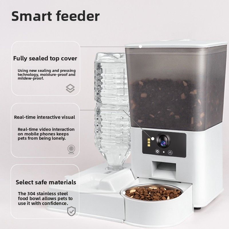 Bainason Large Capacity Smart Pet Automatic Feeder With Timer, Quantitative Food Dispenser And WiFi Remote Monitoring_voghion.com