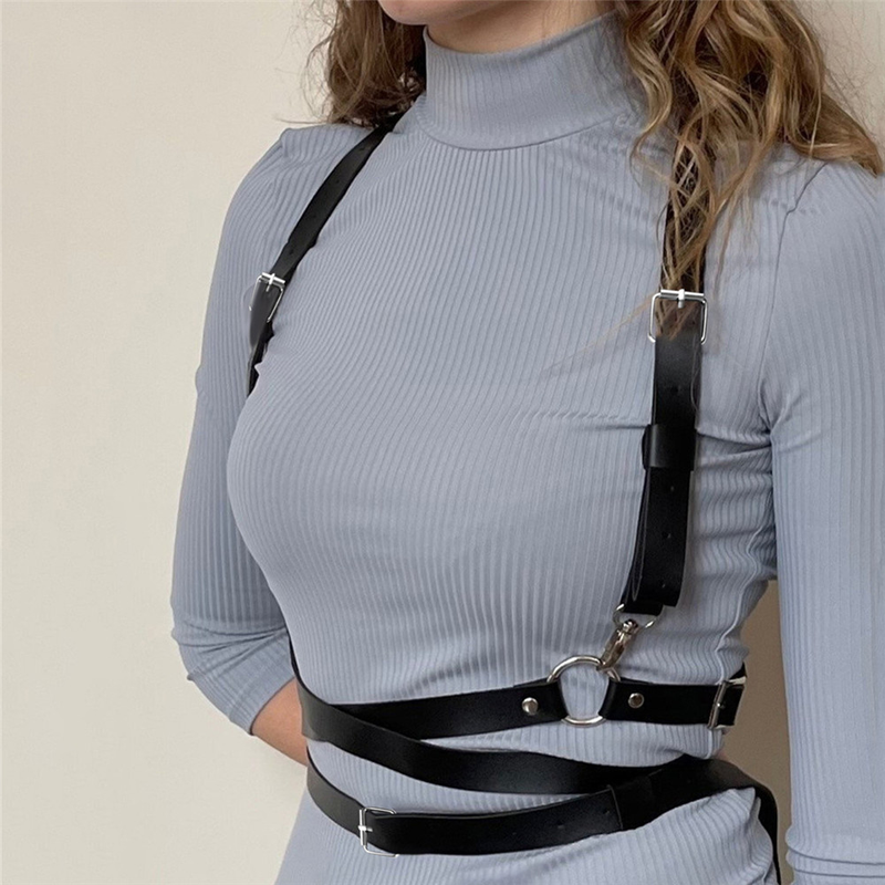 Riem Gotische kleding Moderiemen voor vrouwen PU leren borstharnasbanden Punk korset kleding Decoratieve Ra_voghion.com