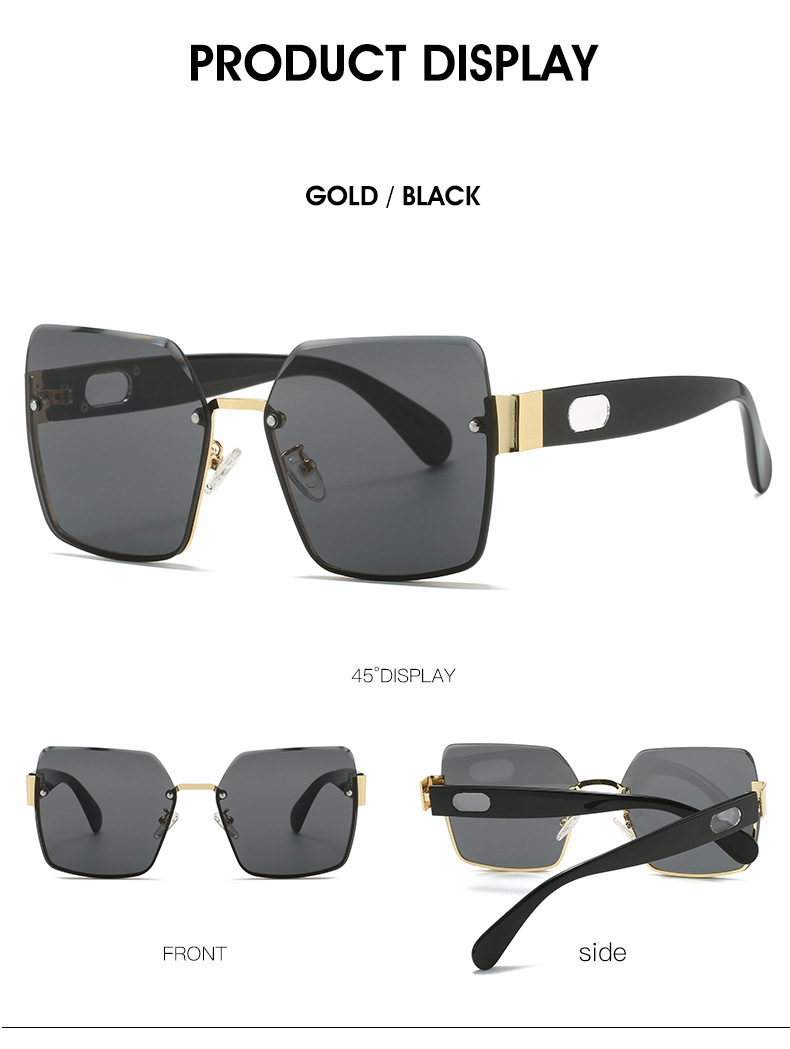 New generous frame Sunglasses Fashion frameless women's sunglasses Trend Versatile sun visors M591_voghion.com