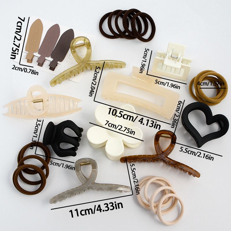 Set di fermagli per capelli opachi multicolore e elastici per capelli con perle - Fermagli per il lavaggio del viso antitraccia + Fermagli a forma di squalo per la nuca - Stile mix & match_voghion.com