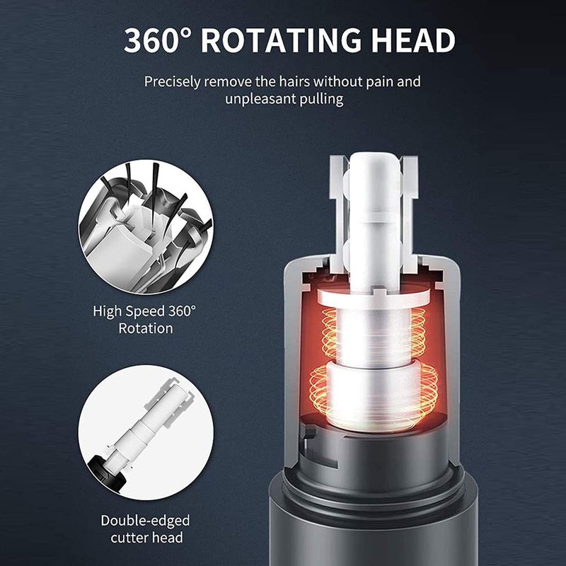 Metal Tube Nose Hair Three-in-One Multi-Functional USB Charging Electric Eyebrow Trimmer_voghion.com
