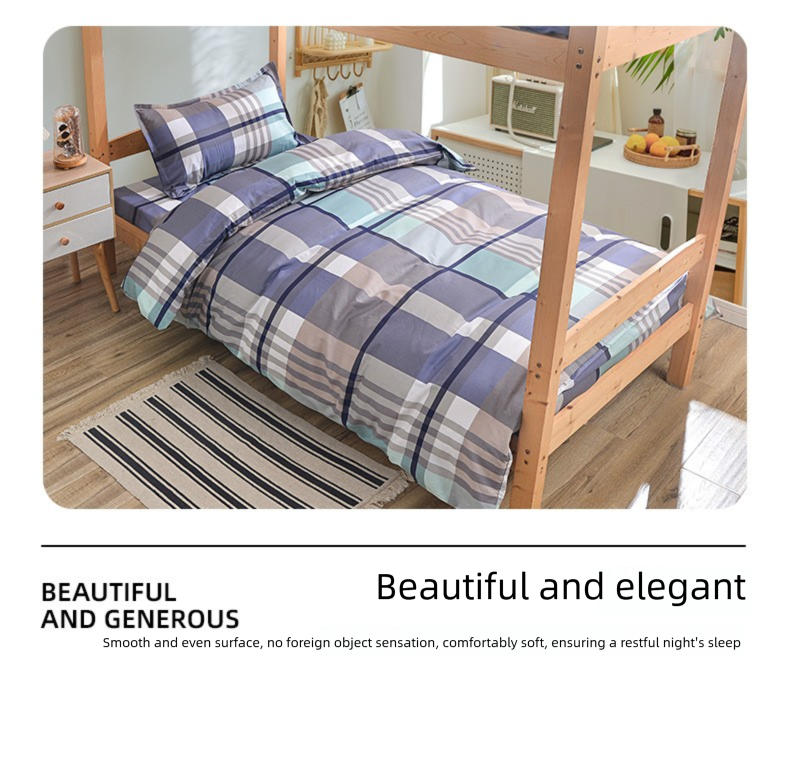 Four-Piece All-Cotton Class A Pure Cotton Fitted Student Dormitory Three-Piece Set Duvet Bed Sheet Quilt Cover Bedding_voghion.com