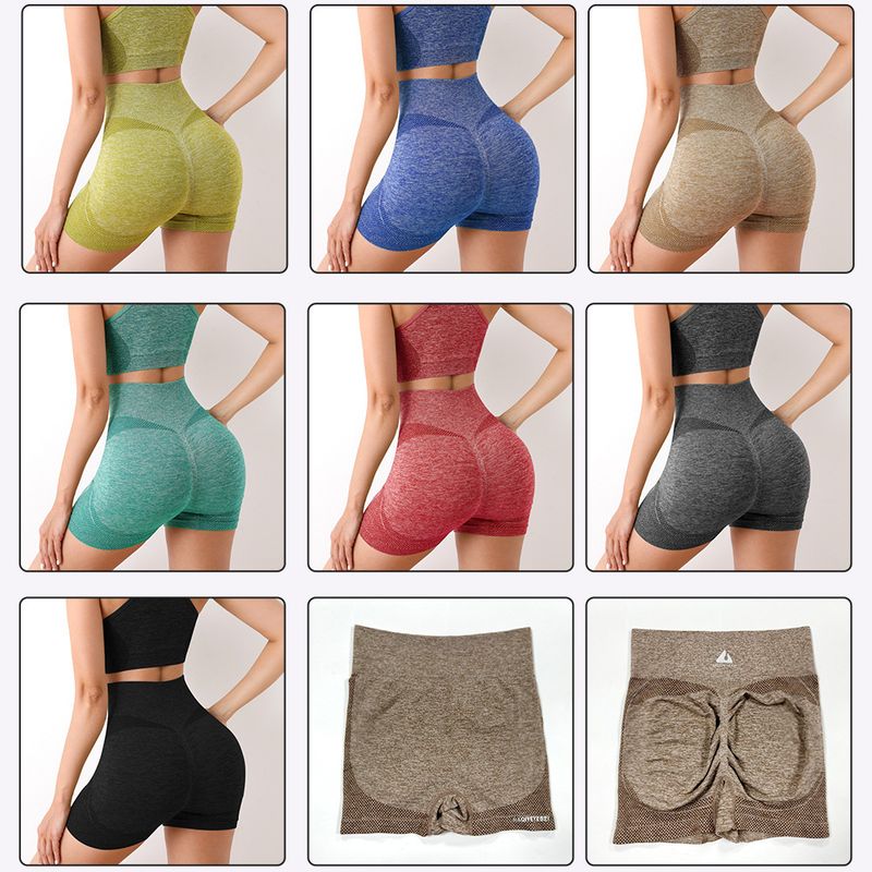 Cross-Border Fitness Quality Version Sports Set Tummy Control Breathable Elastic Hip-Lifting Peach Quick-Dry Yoga Pants_voghion.com