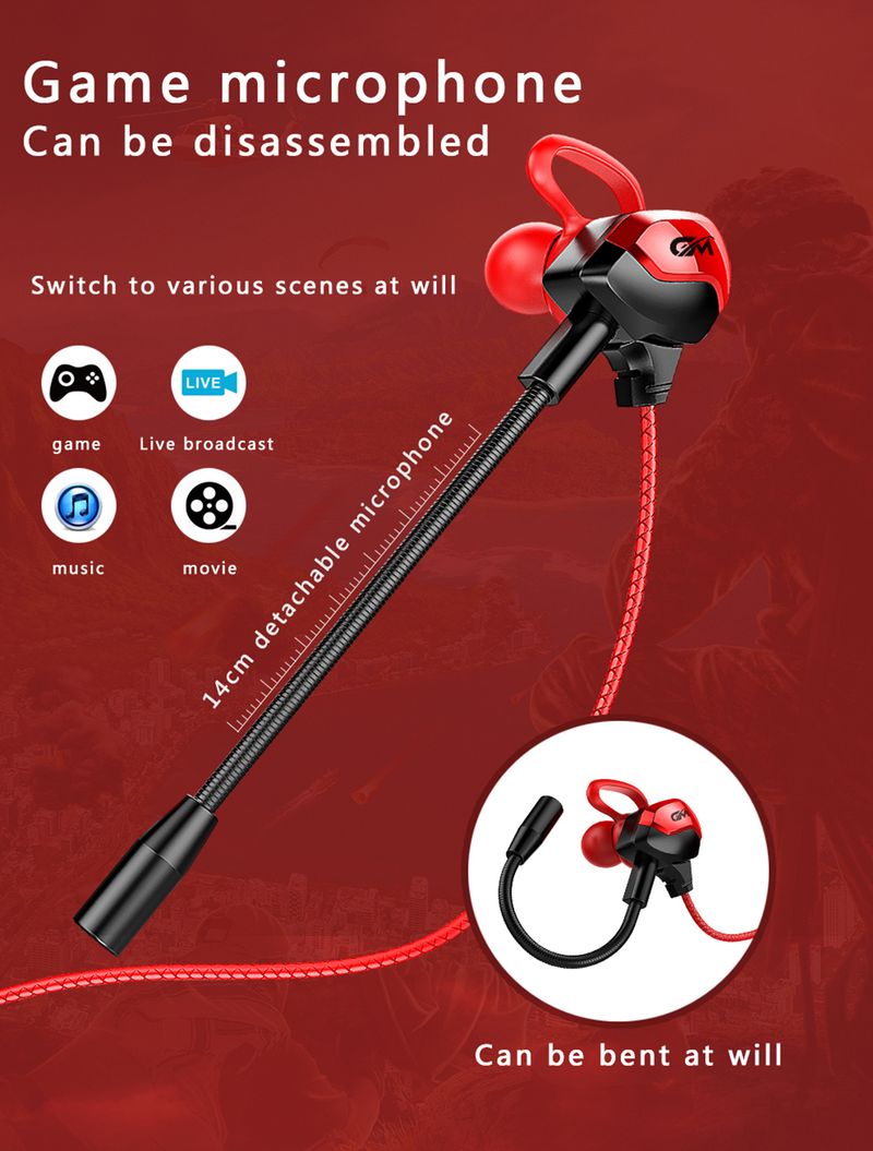 Gaming Esports Wired Headphones With Sound Recognition, In Ear Wired Control With Microphone, Heavy Bass Headphones_voghion.com