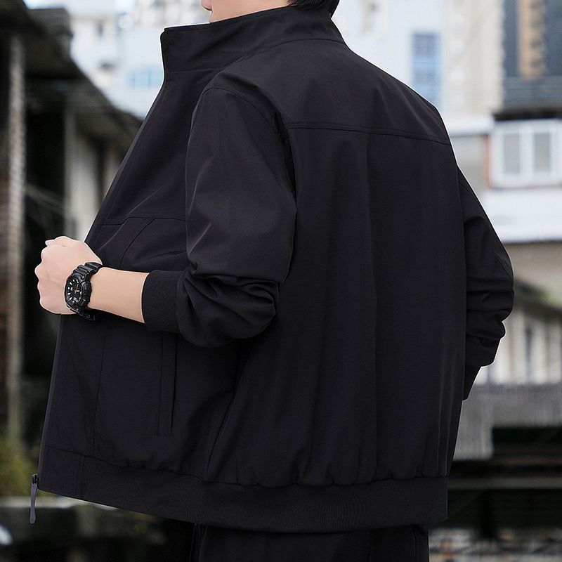 Autumn Low Price Second Edition Printed Label Running Jacket Men Stand Collar Casual Business Men's Versatile Coat_voghion.com