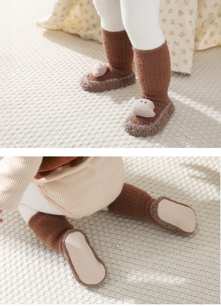 Skarpetki podłogowe dla dzieci jesienne i zimowe Cute Cartoon Baby Indoor antypoślizgowa izolacja dla chłopców i dziewcząt buty i skarpetki dla malucha_voghion.com