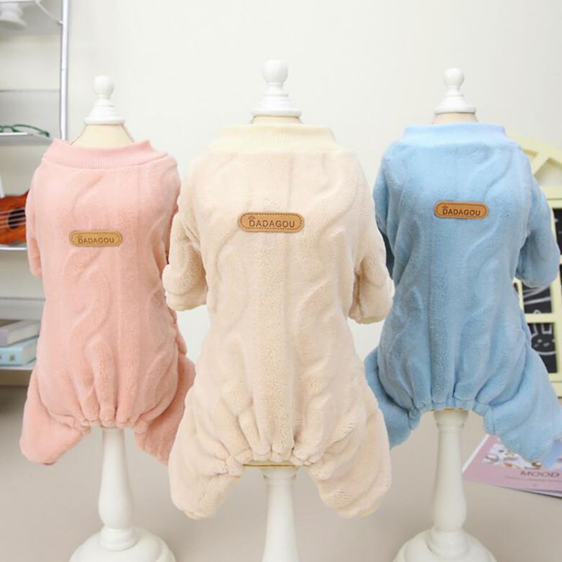 Warm Fleece Pajamas Boys Winter Clothing For Small Dogs, Puppies, And Cats, Chihuahua Jump, Yorkie Costume, Pet By PawParty Store_voghion.com