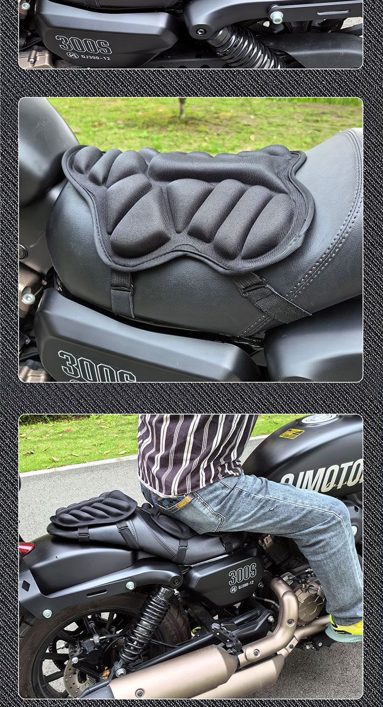 Almofada para veículo elétrico de assento duplo 3D com absorção de choque e respirável, almofada universal para assento de motocicleta para todas as estações_voghion.com