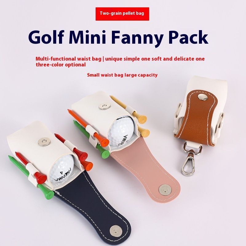 Portachiavi da appendere all'esterno con motivo color block, piccola borsa da cintura, borsa portatile per la protezione delle palline da mini golf_voghion.com