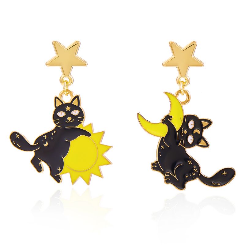 Earrings For Women, Unique Bat Pendant Spooky Cat Halloween Stud Earrings, Ear Jewelry_voghion.com