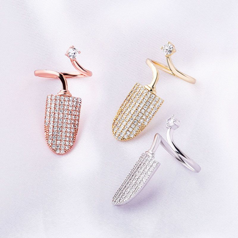 Nuevo anillo de uñas ajustable con apertura para los dedos, joyería de moda para mujer_voghion.com
