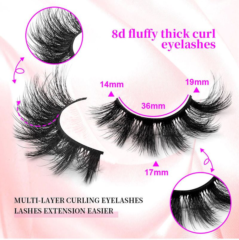 False Eyelashes High Mink Hair 4 Pairs Of Fried Messy Eyelashes False Eyelashes Multi Layer Thick Curled Eyelashes_voghion.com