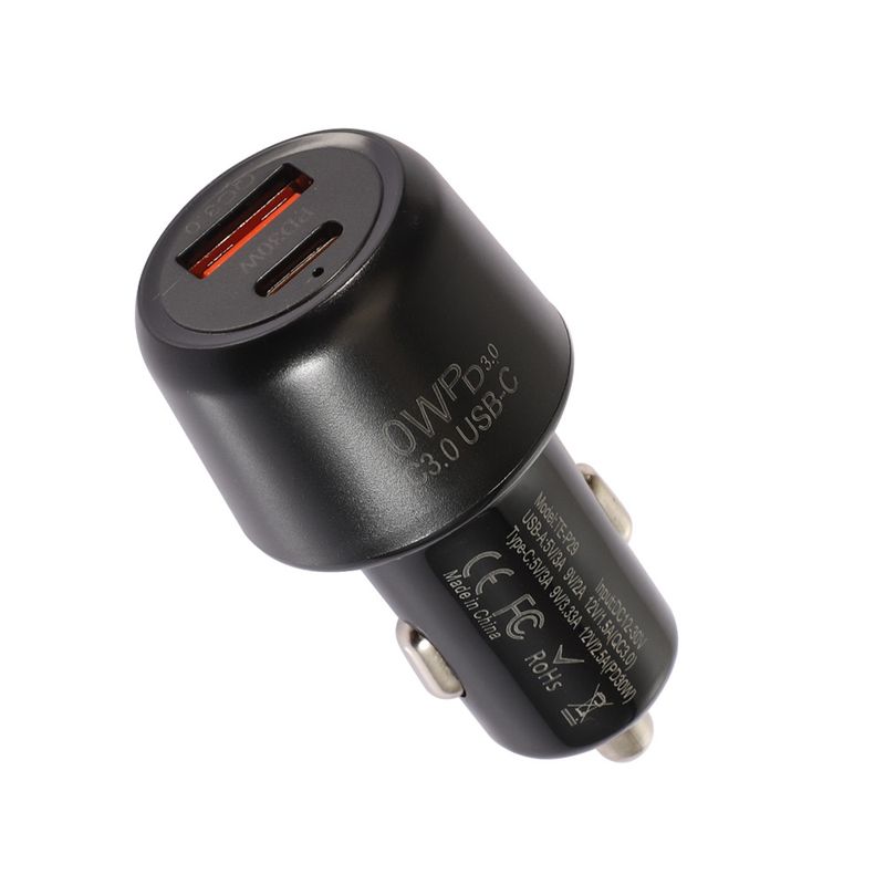 Caricabatterie per auto Music Festival 48W USD+PD da uno a due con ricarica super veloce_voghion.com