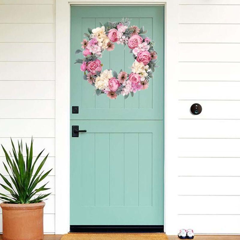 Feestbenodigdheden Lente en zomer Kunstmatige krans Bruiloft Festival Ins Stijl High End Decoratie Simulatie Krans Voordeur Thuis Deur Hangend_voghion.com