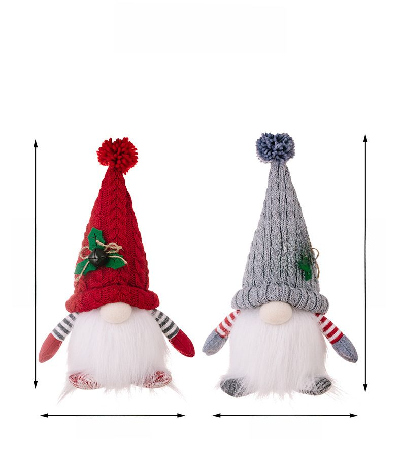 Haube új karácsonyi dekorációk karácsonyi luxus gnóm kötött sapka világító Rudolf baba díszekkel_voghion.com