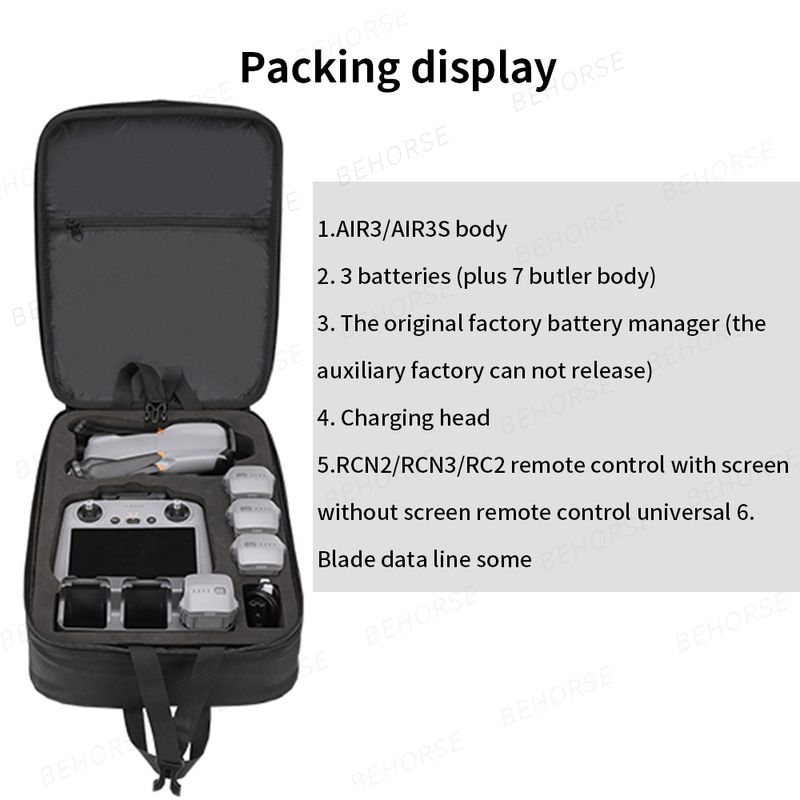 Hard Backpack 3S/RC 2/N3 Storage Case Shoulders Bag Portable Carrying Handbag For DJI Air 3/Air 3S Accessories_voghion.com