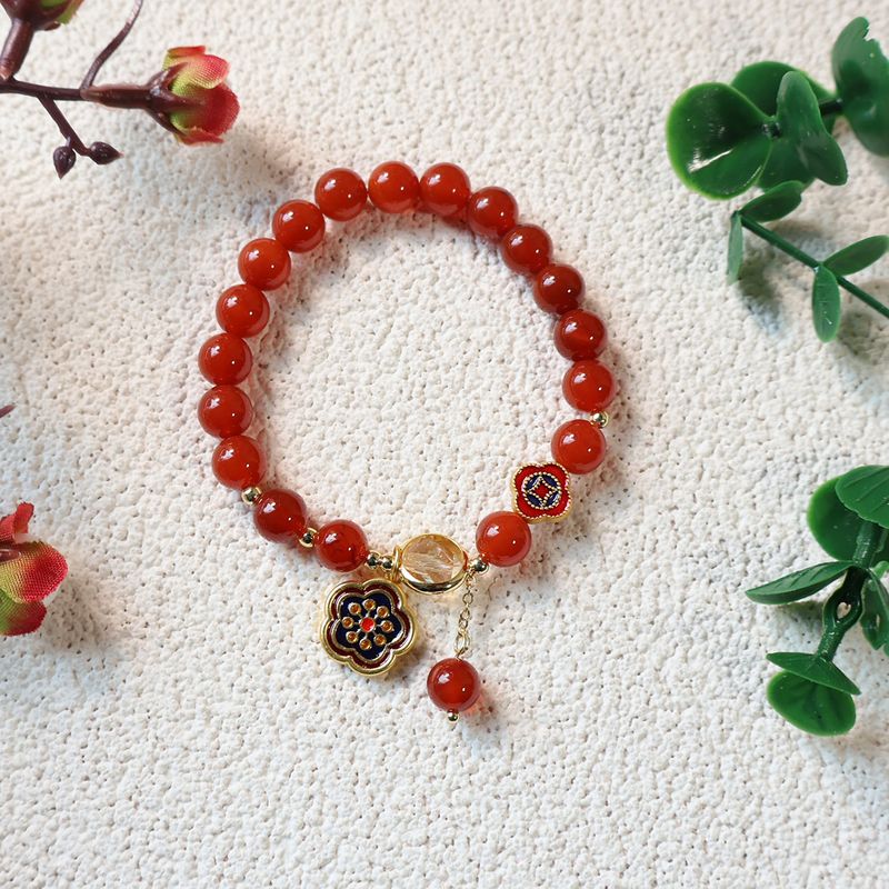 Natural Red Agate For Women New Chinese Style Versatile Wealth Money Bag Lion Dance Pendant Hand Jewelry Beaded Crystal_voghion.com