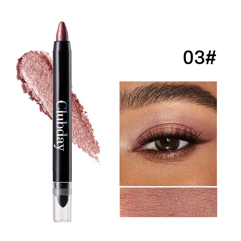 Eye Shadow Clubday Double Headed Pearlescent Eye Shadow Stick Long Lasting Waterproof Lazy Eye Makeup Brightening Highlight Eye Shadow Pen_voghion.com