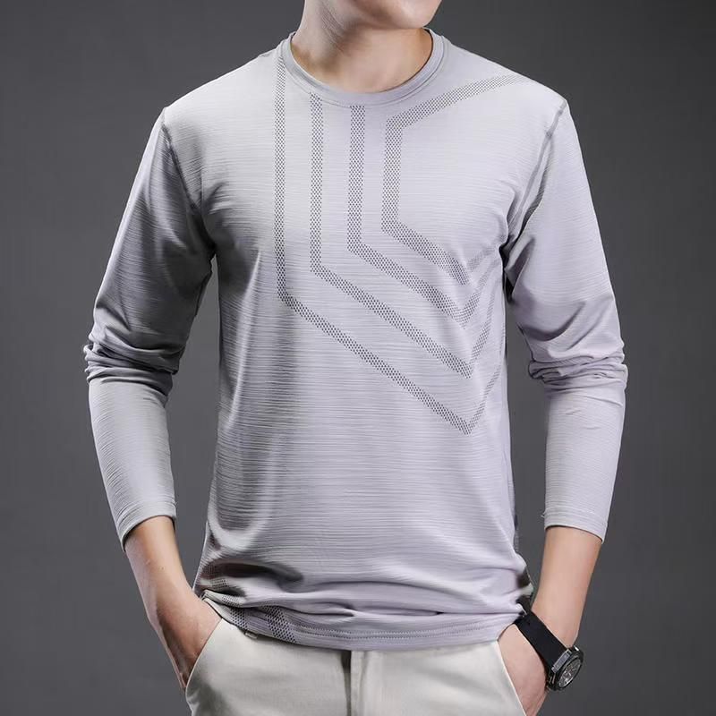 Long sleeved T-shirt for leisure, sports, fitness, high elasticity, quick drying top_voghion.com
