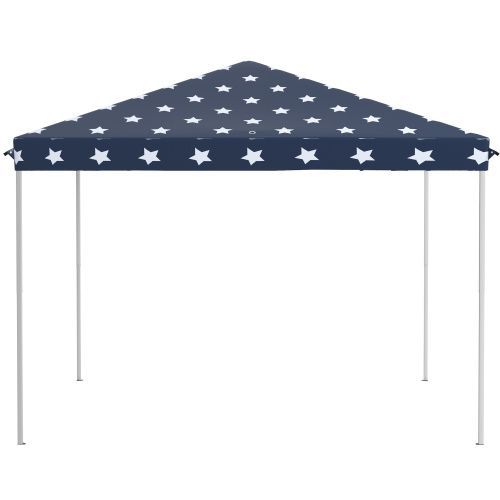 Outsunny 10' X 10' Pop Up Canopy Tent With Netting, Instant Gazebo, Ez Up Screen House Room With Carry Bag, Height Adjustable, For Outdoor, Garden, Patio, American Flag_voghion.com