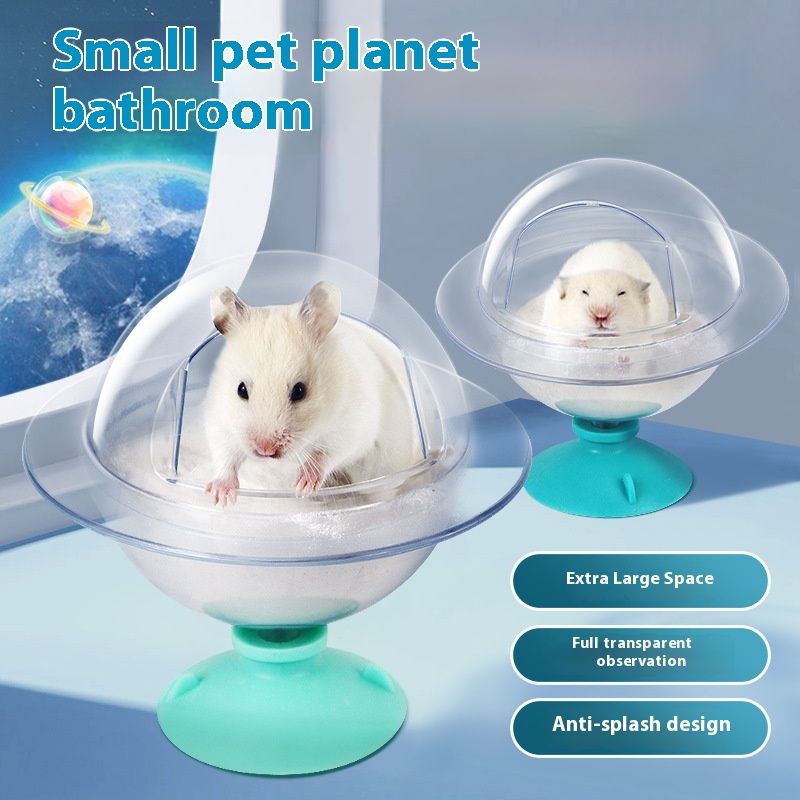 Kleng Hausdéier Exklusiv Hamster Buedzëmmer Transparent Bad Anti-Sprëtz Badewanne Golden Bear Urin Sand Duebelbenotzung Toilette Basin_voghion.com