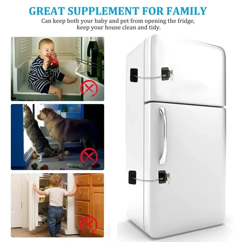 1PCS Baby Safety Refrigerator Lock With Keys or Coded Lock Infant Security Cabinet Locks Sliding Closet Door Locks_voghion.com