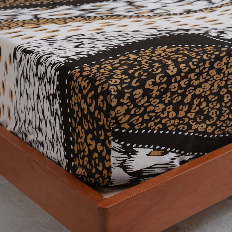 Leopard Tiger Tier Bettlaken Polyester Hautfreundliches Bett Spannbettlaken Matratzenschoner Spannbettlaken_voghion.com