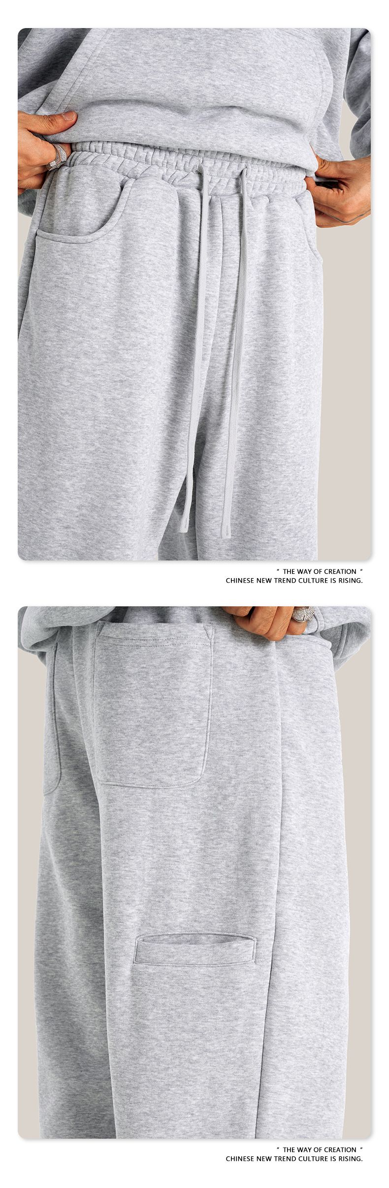 Unisex-Jogginghose mit Fleecefutter und geradem Bein – Freizeithose für den Winter für Männer und Frauen (Schwarz, Anthrazit)_voghion.com