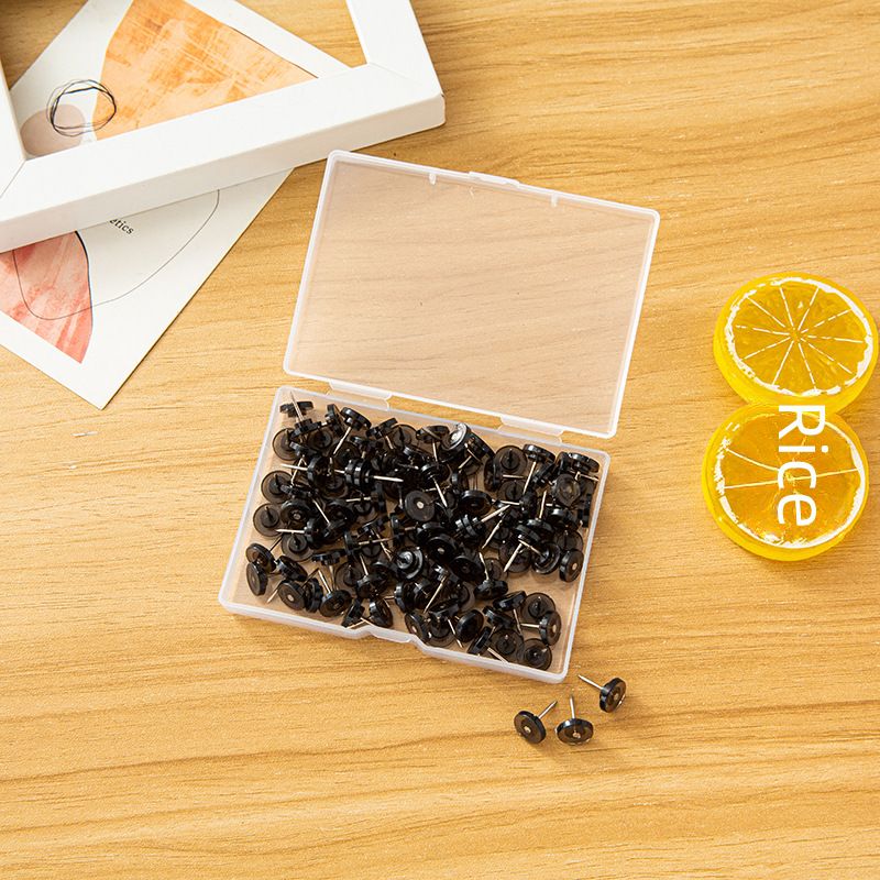 Chincheta de corcho de plástico con forma especial para uñas redondas pequeñas y transparentes, 100 unidades por caja_voghion.com