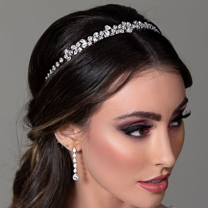 moda lusso zircone cerchietto temperamento vestito semplice pieno di diamanti accessori per capelli da sposa cerchietto femminile_voghion.com