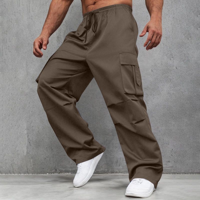 Herrenbekleidung Trendy Overalls für Männer High-End-Ins Trendy Hose mit mehreren Taschen Lose gerade Bein breite Bein Freizeithose für Paare_voghion.com