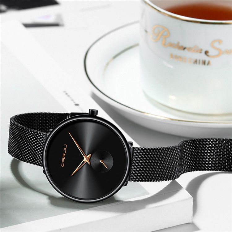Ladies Stainless Steel Strap Mesh Strap Watch Simple Fashion Vibrato Phantom Student_voghion.com