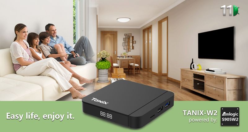 Android11 Tanix W2 TV Amlogic S905W2 2G 16G 4G 32G 64G H.265 3D AV1 BT 2.4G 5G Wifi 4K HDR Lettore video Set Top Box PK_voghion.com
