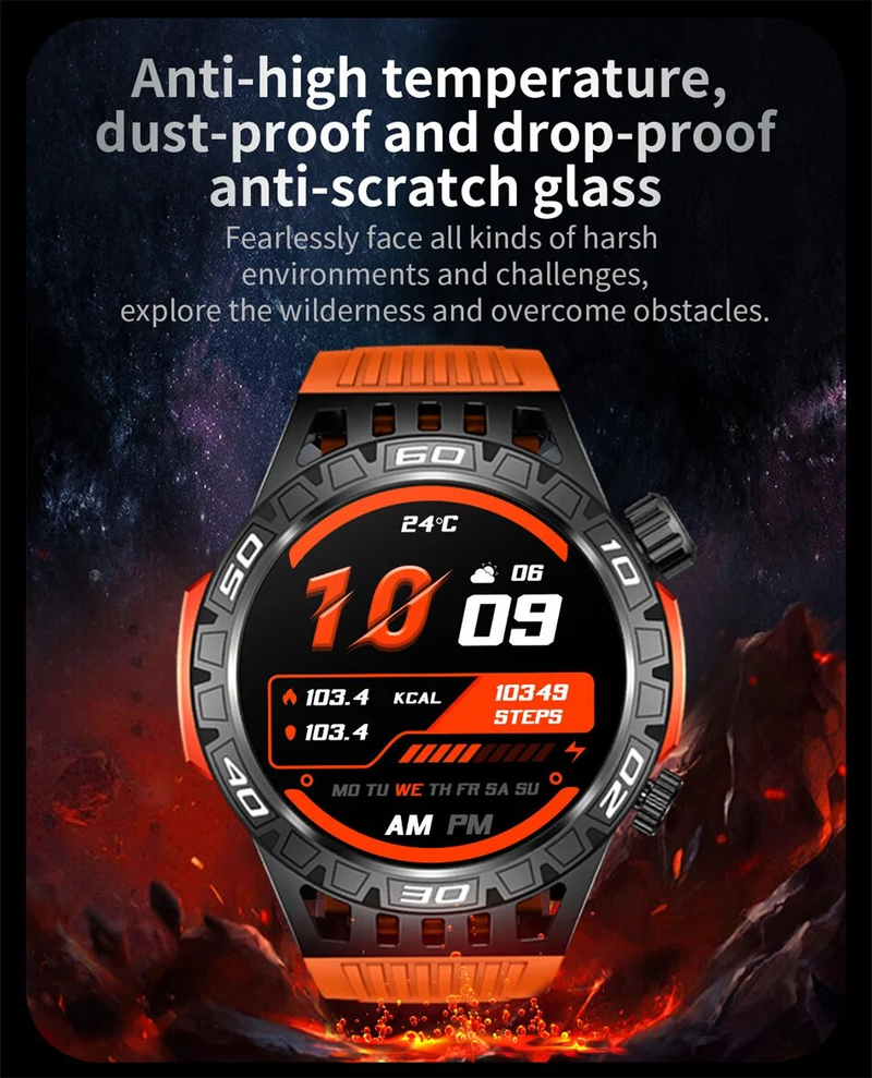 GPS-Tracking-Kompass AMOLED-Bildschirm Smart IP68 wasserdicht Outdoor Sports Fiess Uhr Bluetooth Call Männer_voghion.com