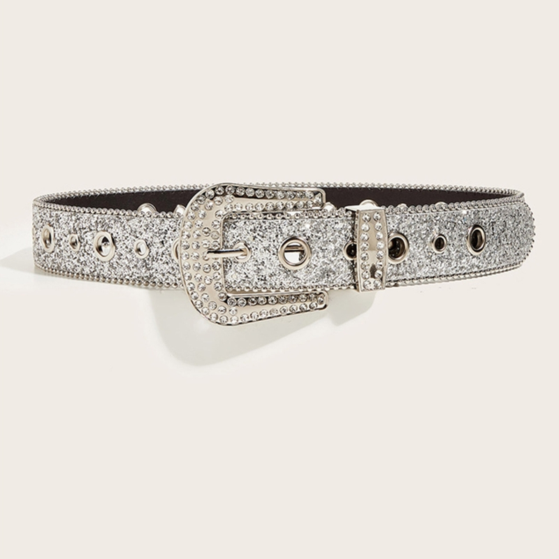 Unikāla jostasvieta, mirdzoša Rhinestone josta sievietēm vīriešu džinsi formāla kleita_voghion.com