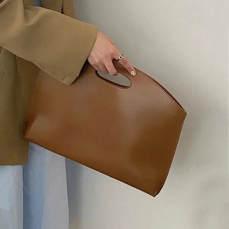 Womens Handbag Largecapacity File Bag Fashionable Versatile Leather Briefcase Envelope Clutch 250614l_voghion.com
